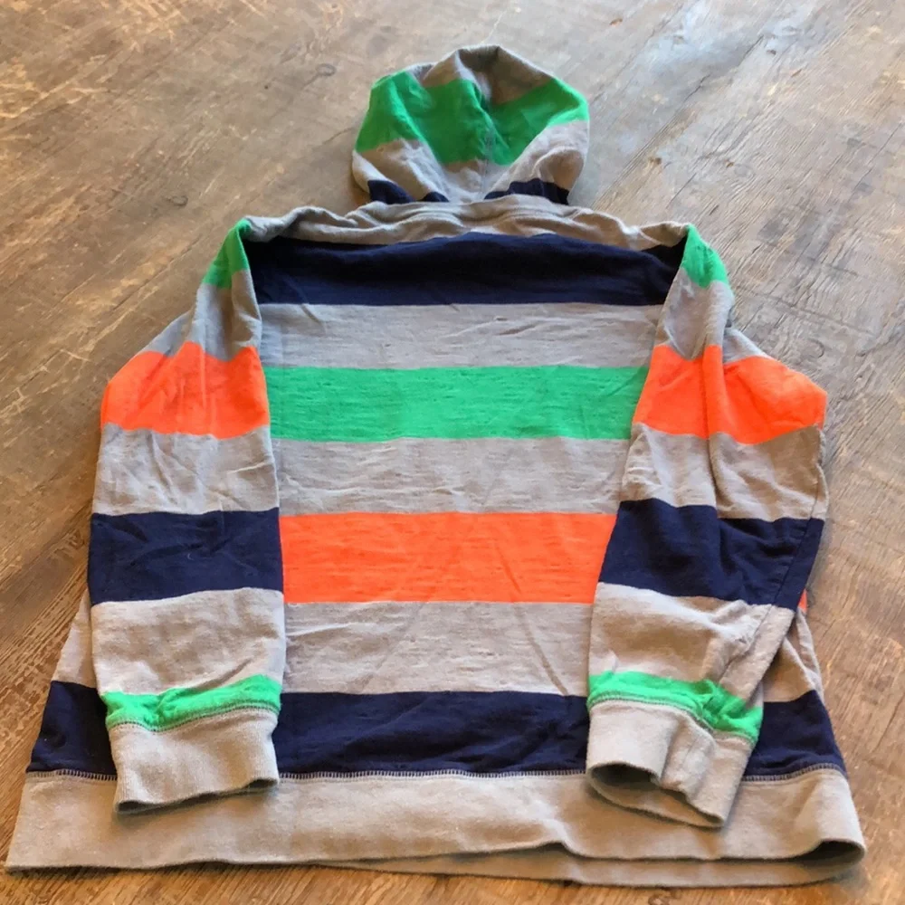 Old Navy Boys Stripped Hoodie Pull Over Tee Shirt